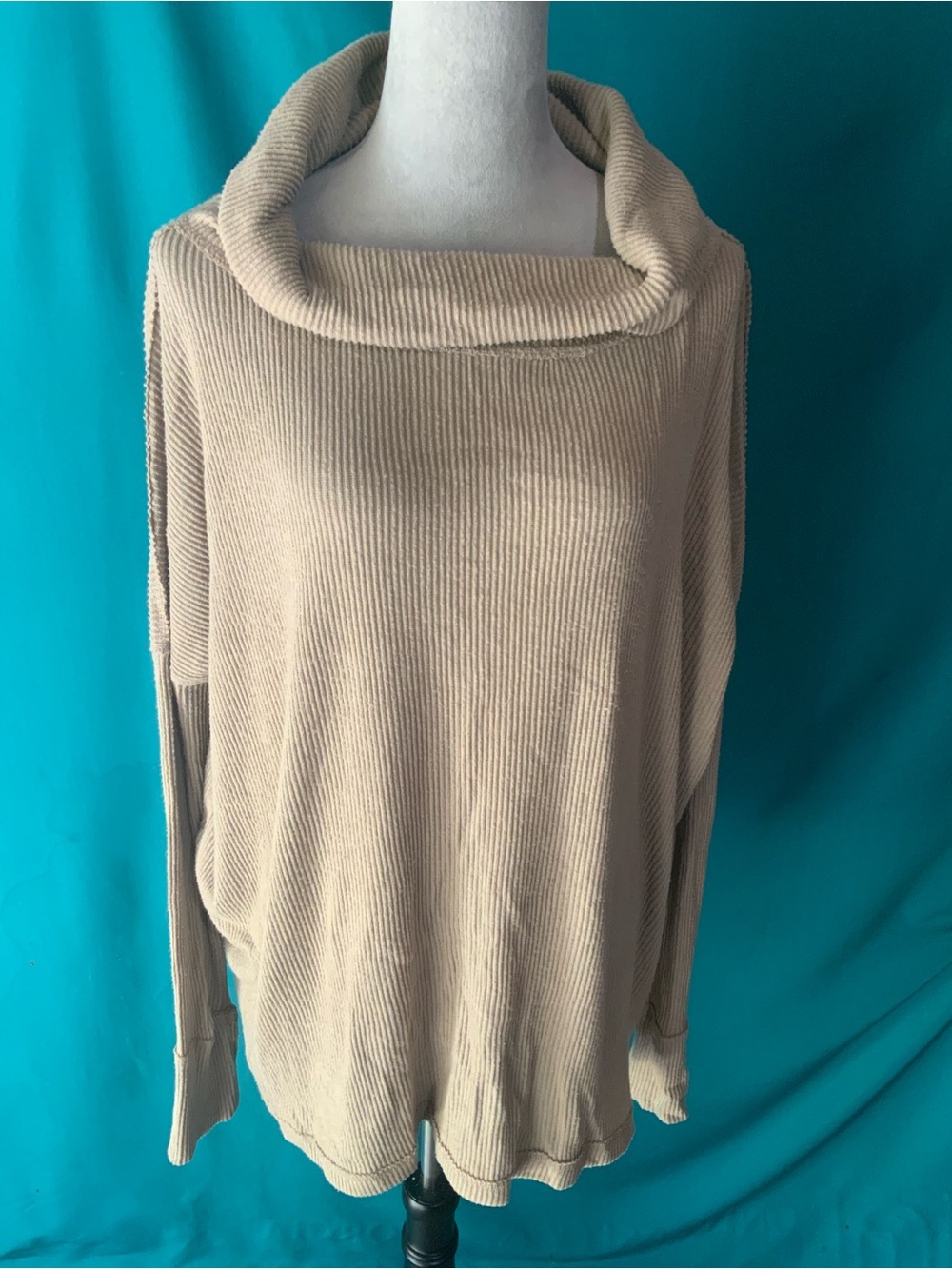 WE THE FREE BY FREE PEOPLE, RIBBED “JUICY” COWL NECK TOP, ULTRA-SOFT